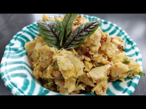 Geröstete Knödel eine deftige Hausmannskost und beliebt auf vielen Schihütten. # 107