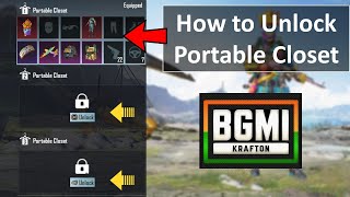 How to Unlock Portable Closet in BGMI | UNLOCK PORTABLE CLOSET BGMI