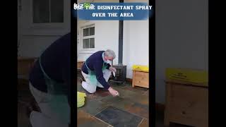 Cleaning up a body spill on a carpet 