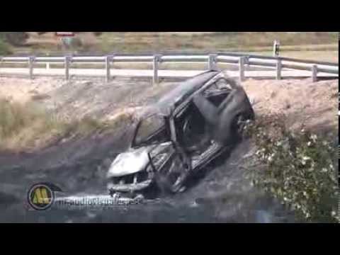 Un accidente en Ontalvilla de Valcorba calcina un coche y quema 1,5 hectáreas de rastrojo y matorral