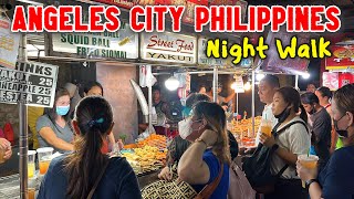 Night Walk in ANGELES CITY PHILIPPINES | Exploring Downtown Angeles City at Night + Street Food Tour