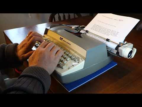 Smith-Corona Coronet typewriter at work