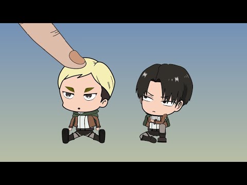 Anime Chibi AOT VS Finger Part 2 , Levi - Zeke - Falco - Attack On Titan Chibi Animation