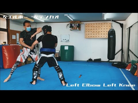 空道　空手道　自主トレーニング ヒジ　ヒザ　フェイント　　　　　　　　Kudo Karate Self Training Elbow Knee Feint