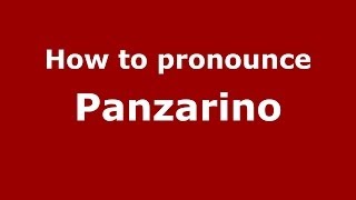 How to pronounce Panzarino