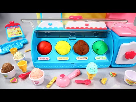 9 Minutes Satisfying with Unboxing Ice Cream Shop Play Doh Miniature Dough Set Store ASMR
