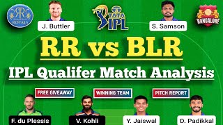 RR VS BLR Dream11 Team | RR VS BLR Dream11 Prediction  | Dream11 Today Match Prediction