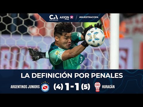 La definición por penales. Argentinos 1 (4) - Huracán 1 (5). Octavos de Final. Duodécima edición.