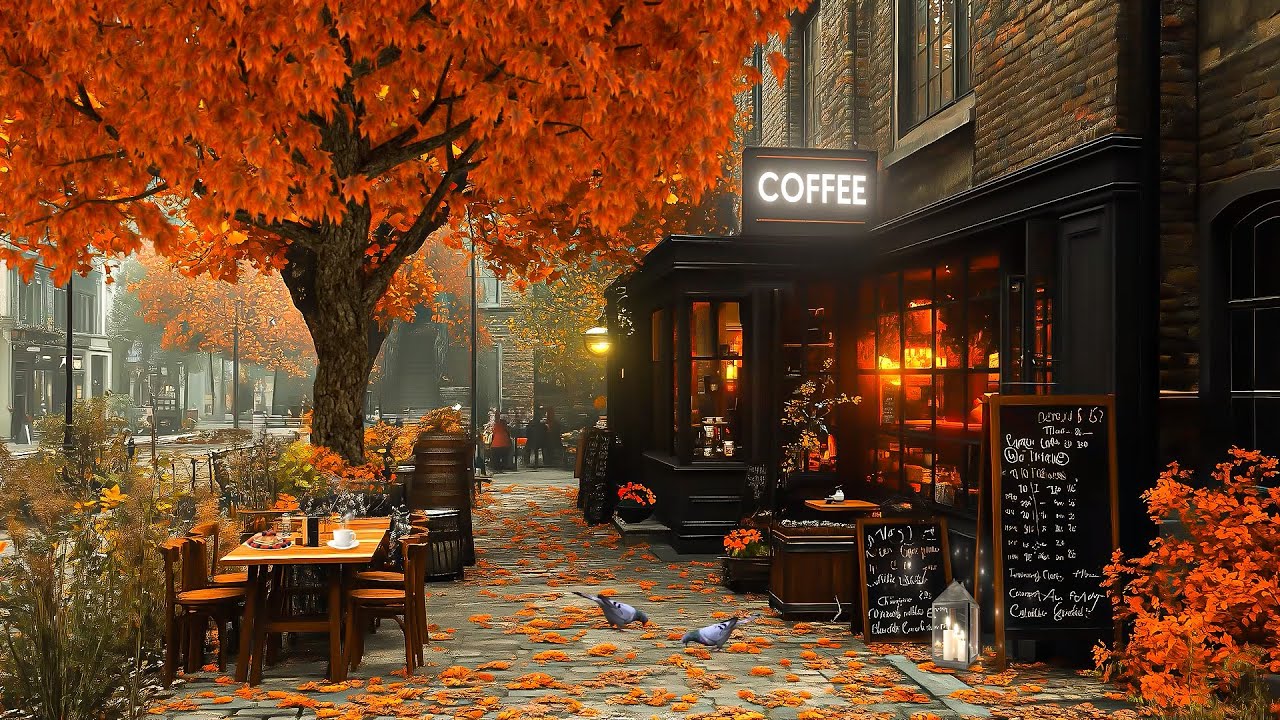 A Quiet Autumn Street Corner with Gentle Jazz Music 🍂 The Perfect Spot for You to Relax