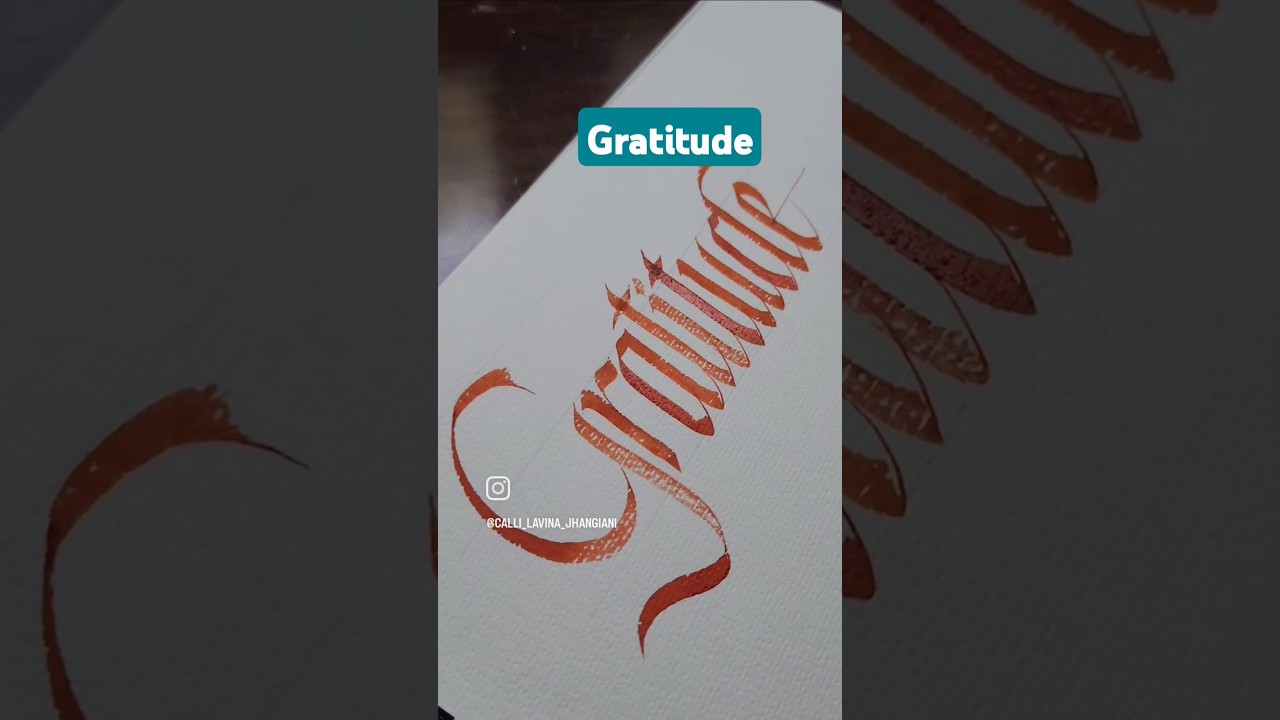 How to write gratitude in #italiccalligraphy #gothic #calligraphy #timeless