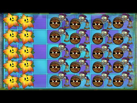 PLANTS VS ZOMBIES 2, 100 STARFRUIT VS BARREL ROLLER IN ARENA