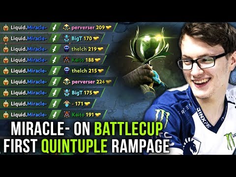 Miracle on Battle Cup with Liquid - FIRST QUINTUPLE RAMPAGE EVER IN BATTLE CUP HISTORY?! EPIC Dota 2