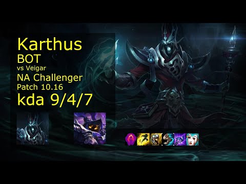 Karthus Bot & Pantheon vs Veigar & Alistar - NA Challenger 9/4/7 Patch 10.16 Gameplay