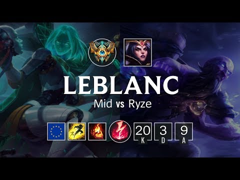 LeBlanc Mid vs Ryze - EUW Challenger Patch 8.24