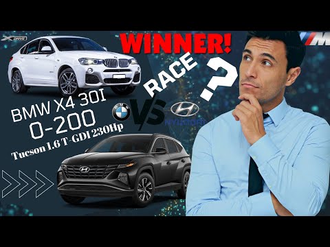 2020 Hyundai Tucson 1.6 T-GDI hybrid 230 Hp VS BMW X4 30i 2.0t 252 Hp 0-200 Kmh