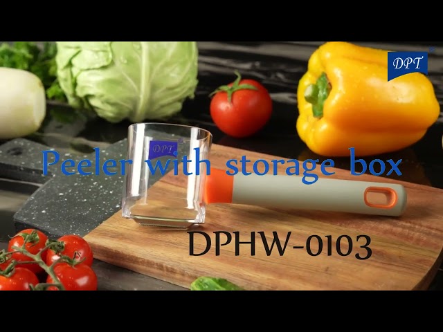 مقشرة مع صندوق تخزين 19.7* 6* 6.5 سم- تقشير سريع وفعال، سهلة التنظيف، توفر مساحة في المطبخ،ضمان سنتان