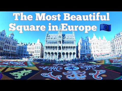The Most Beautiful Square in Europe 🇪🇺, Grand Place, Brussels, Belgium, Flower Carpet 2022