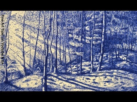 如何用鋼筆畫森林 (How to Draw a Forest With Fountain Pen)