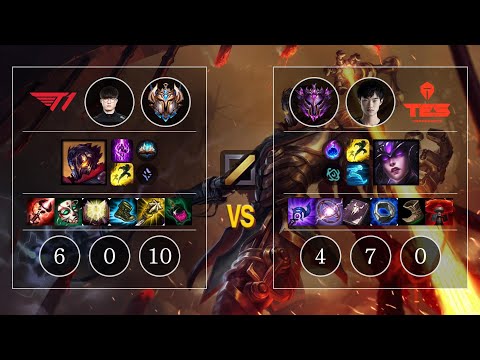 T1 Faker Viktor vs TES knight Syndra Mid - KR Patch 10.12