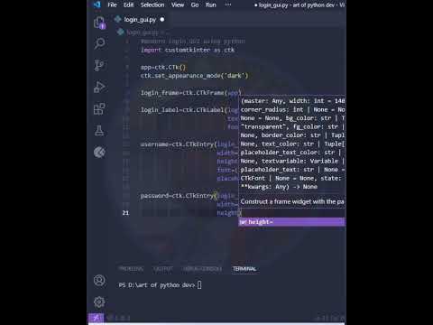 Futuristic Login GUI In Python Using Customtkinter