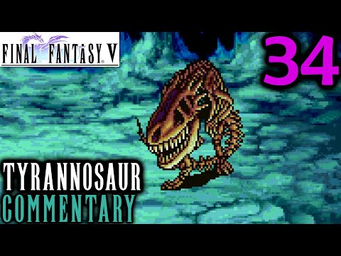 Final Fantasy V Walkthrough Part 34 - Tyrannosaur Boss Battle & Saving The Moogle