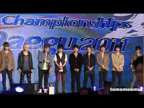 [Fancam]110826 Super junior IAAF World Championships Daegu 2011  relay with Music Bank