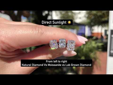 Radiant Cut Natural Diamond vs Moissanite vs Lab Grown Diamond