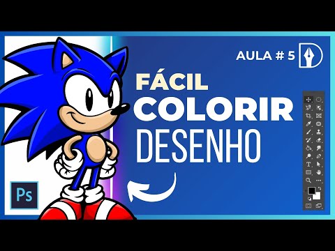 Como Usar o Baldinho de Tinta no Photoshop Colorindo o Sonic Passo a Passo