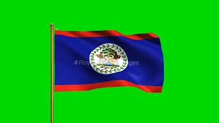 Belize National Flag | World Countries Flag Series | Green Screen Flag | Royalty Free Footages