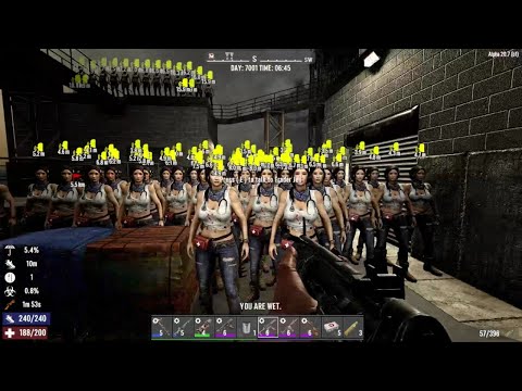 Base Day 1 Perma-Death BONUS EPISODE:  Day 700, and Day 7000 Hordes, and the Death of my Character!!