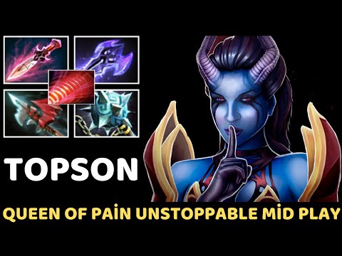 TOPSON [Queen Of Pain] Unstoppable Mid Play 7.35 Dota 2