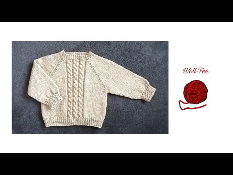 Babypullover RVO stricken Gr. 86/92, Schritt für Schritt Anleitung,  andere Größen siehe Text