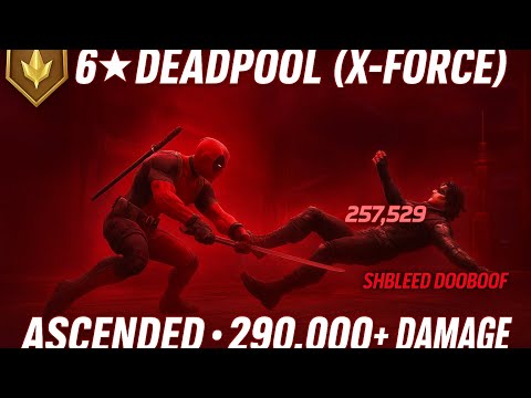 Deadpool X-Force ASCENDED Damage Test! 6★ Deadpool Deals 290,000+ in Marvel Contest of Champions