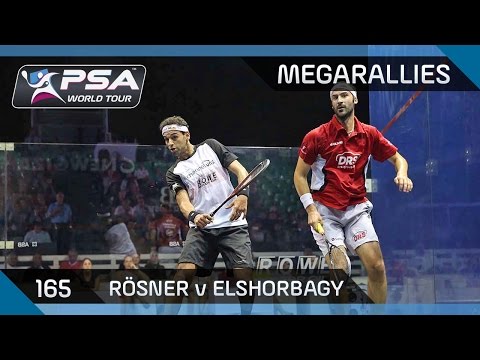 Squash: "What a rally, that's got to be clipped!" - MegaRallies #165 Rösner v ElShorbagy