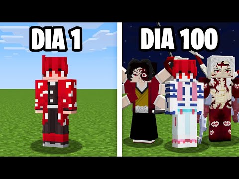 I SURVIVED 100 DAYS IN MINECRAFT DEMON SLAYER - THE MOVIE