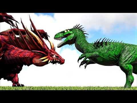 FEROXUS INDOZILLA REAPER BOSS VS LINEAGE VALAKAS DRAGON BOSS (ARK SURVIVAL EVOLVED BATTLE)