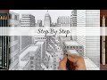 How to Draw A City in One Point Perspective | Step By Step