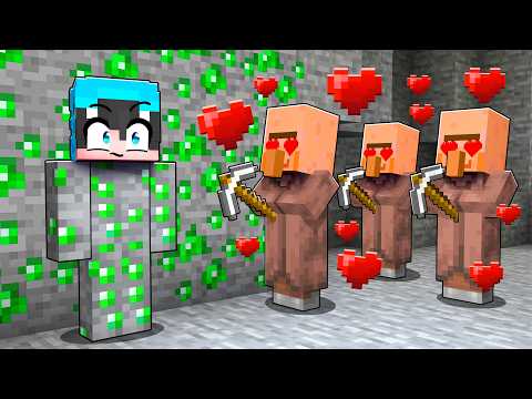 Me Convertí en ESMERALDA para Trollear a los ALDEANOS en Minecraft