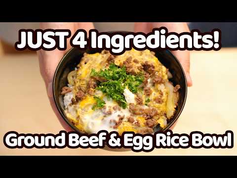 JUST 4 Main Ingredients! Easy & Delish Ground Beef Egg Rice Bowl 🍚TANINDON