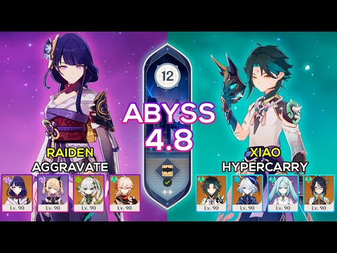 C0 Xiao Hypercarry & C0 Raiden Aggravate - Spiral Abyss 4.8 - Genshin Impact