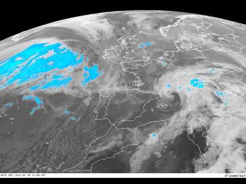 Europe percipation/clouds timelapse 30-01-2014