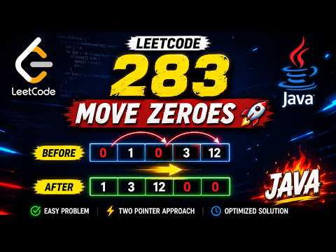 Leetcode 283 Move Zeroes Two Pointer Approach Java Solution Easy Interview Problem