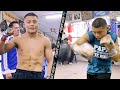 JACKED ISAAC CRUZ BLASTING MITTS FOR GERVONTA DAVIS FIGHT! SHOWS RIPPED BUILD AHEAD OF FIGHT