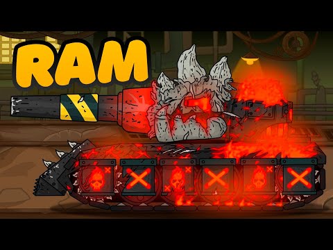 Mimic's Gladiator Fight: Ram vs Trash Monster - Cartoons about tanks