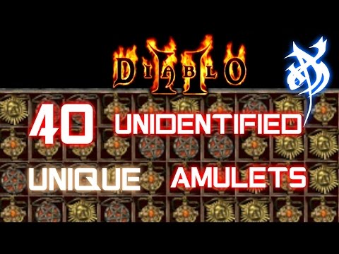 40 Unidentified Unique Amulets - Diablo 2