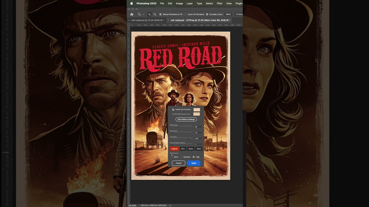 DTF Halftone any color shirt #dtftransfers #dtfprinting #photoshoptips