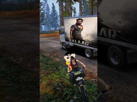 Shinchan & Advi Hijacked SALAAR Money Truck 😱 #shorts #ytshorts #youtubeshorts