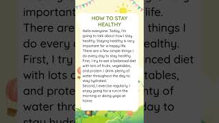 How to Stay Healthy | English Listening Practice