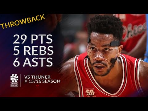 Derrick Rose 29 pts 5 rebs 6 asts vs Thunder 15/16 season
