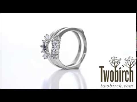 Sunburst Style Ring Guard With Round And Bagette Cut Stones,- TwoBirch - TB-GUARD-0001